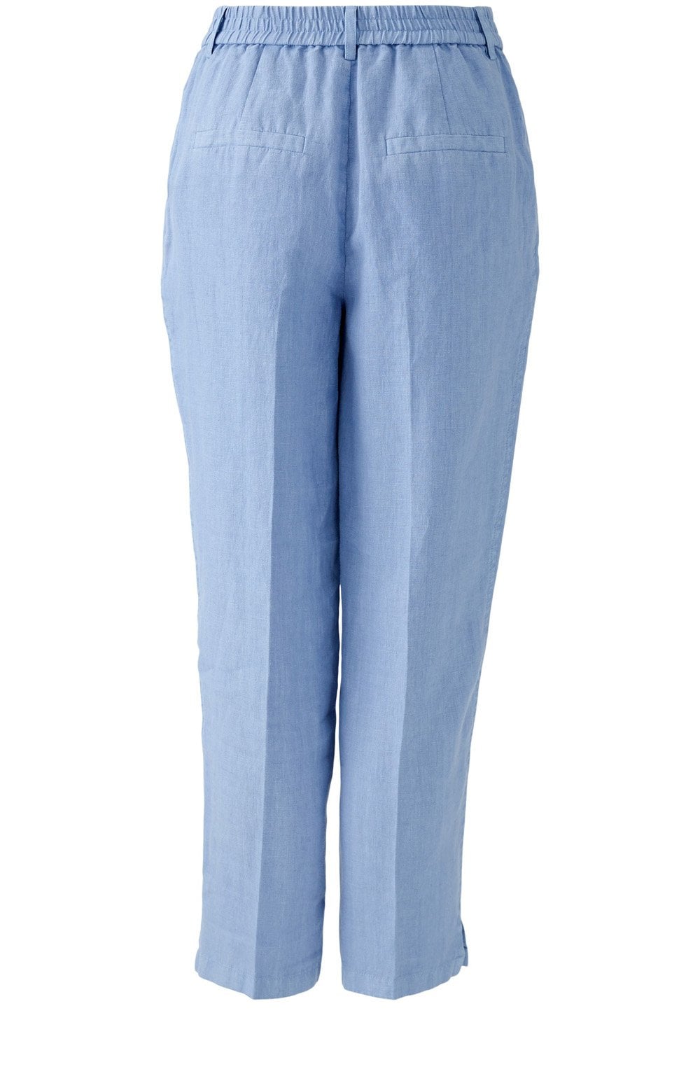 Ocean Blue Linen Tapered Trousers