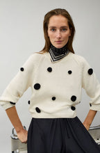Off White and Black Appliquéd Polka Dot Jumper