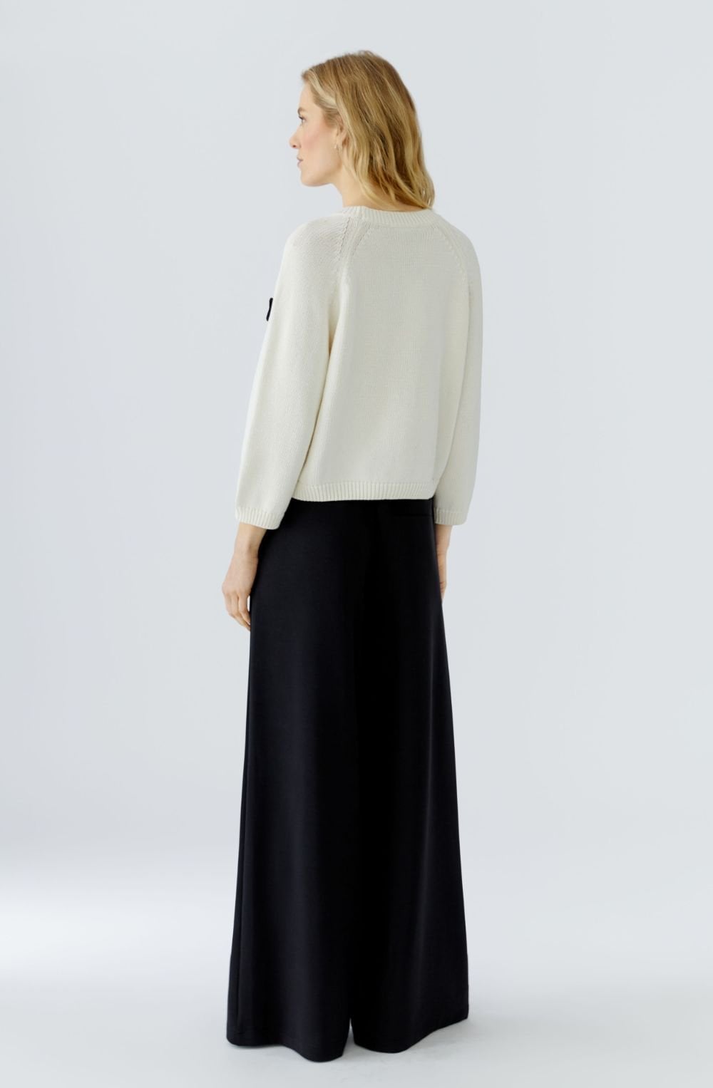 Off White and Black Appliquéd Polka Dot Jumper