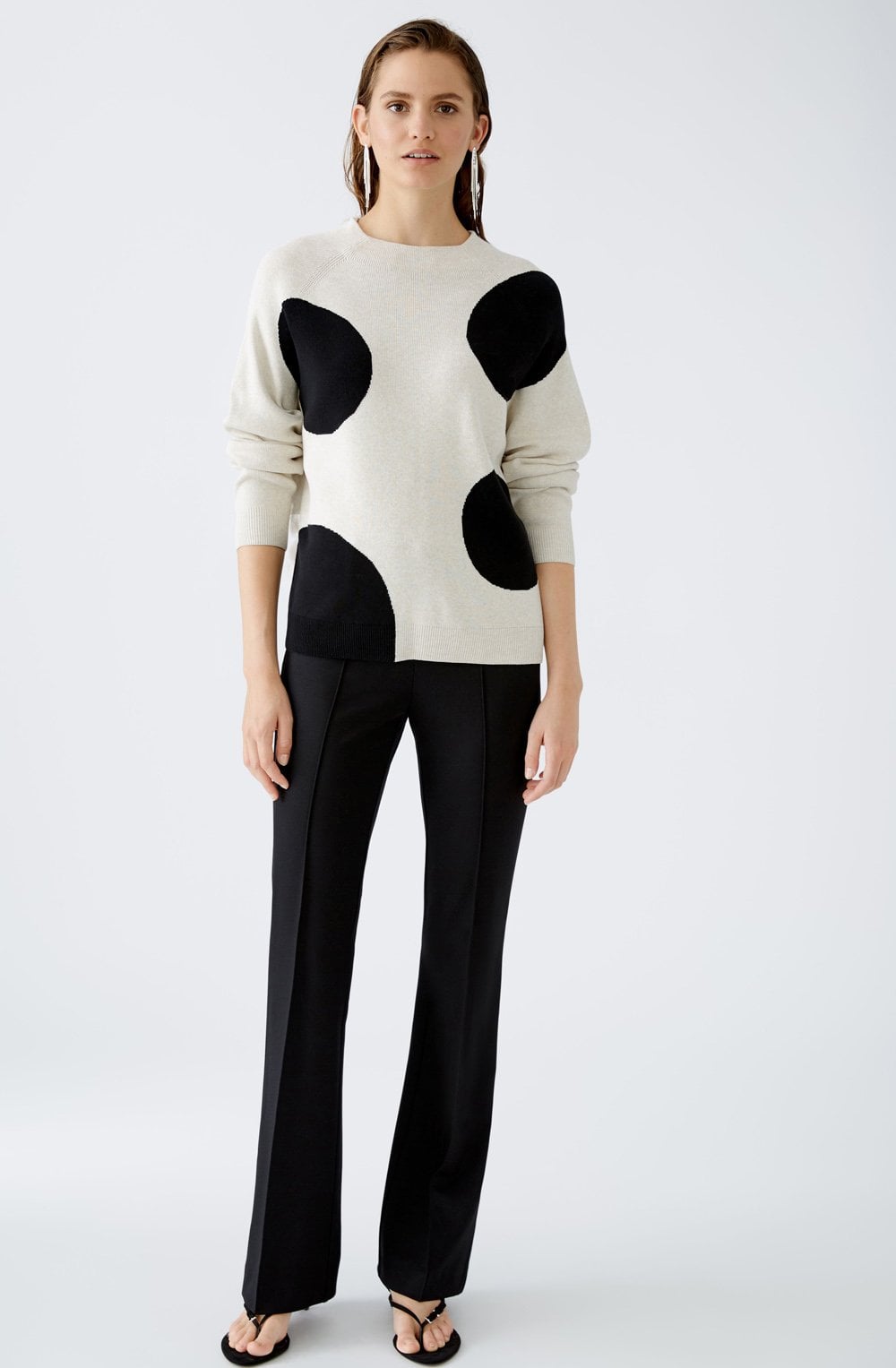 Off White and Black Large Polka Dot Jumper