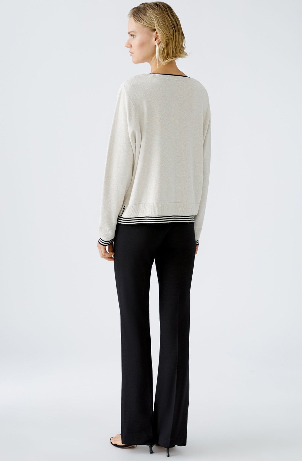 Off White and Black Layered Effect Jumper