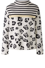 Off White and Black Patterned Jacquard Jumper