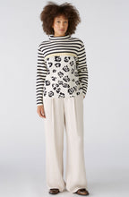 Off White and Black Patterned Jacquard Jumper