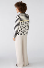 Off White and Black Patterned Jacquard Jumper