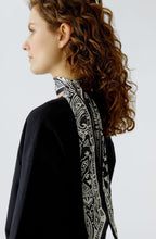 Off White and Black Silk Touch Slim Scarf