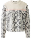 Off White and Black Snake Print Jumper