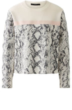 Off White and Black Snake Print Jumper