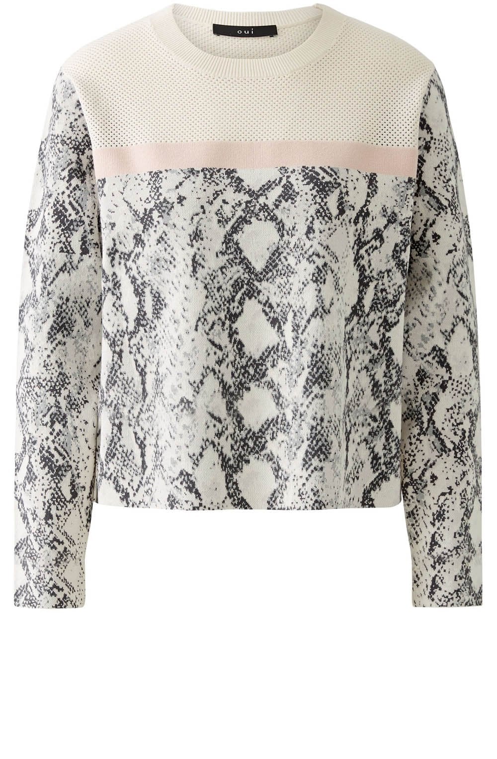 Off White and Black Snake Print Jumper