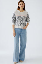 Off White and Black Snake Print Jumper