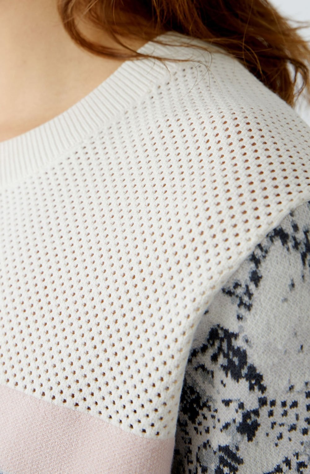 Off White and Black Snake Print Jumper