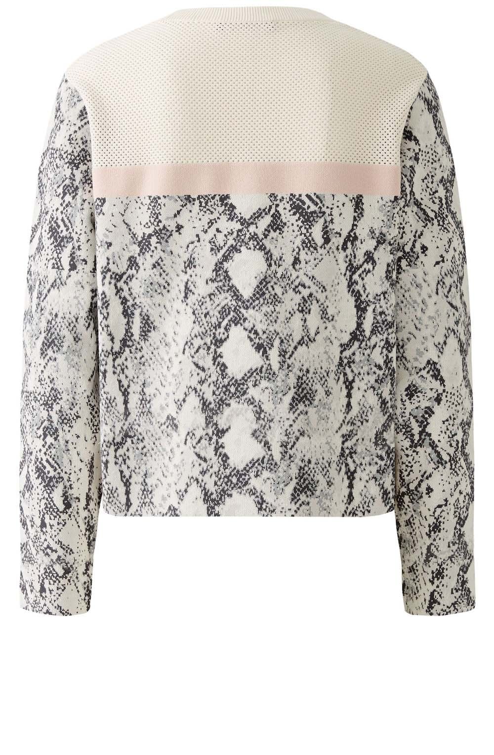 Off White and Black Snake Print Jumper