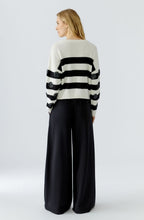 Off White and Black Stripes and Sequin Polka Dot Jumper