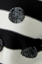 Off White and Black Stripes and Sequin Polka Dot Jumper