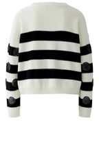 Off White and Black Stripes and Sequin Polka Dot Jumper