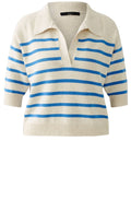 Off White and Blue Collared Jumper