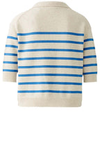 Off White and Blue Collared Jumper