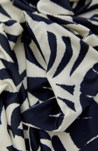 Off White and Blue Floral Print Luxury Jersey Scarf