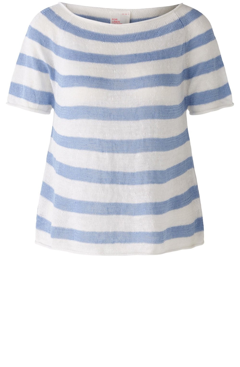 Off White and Blue Linen Raglan Jumper