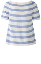 Off White and Blue Linen Raglan Jumper