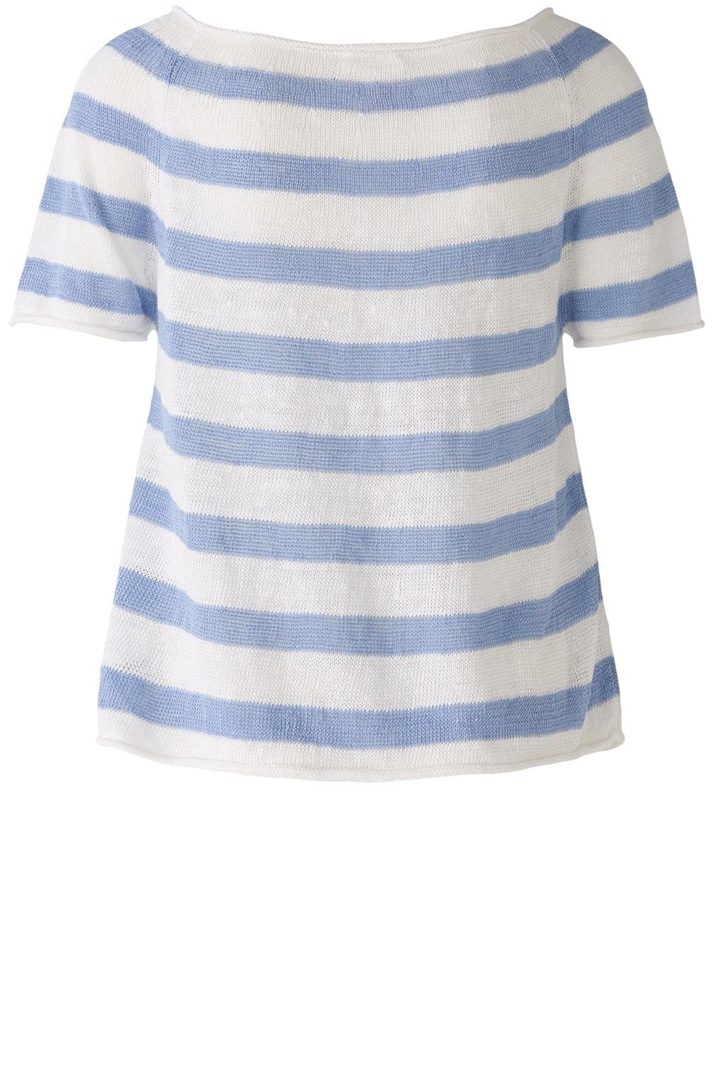 Off White and Blue Linen Raglan Jumper