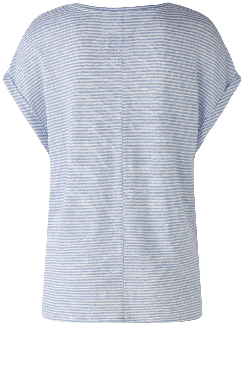 Off White and Blue Linen T Shirt