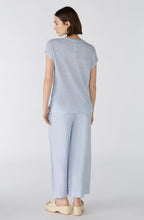Off White and Blue Linen T Shirt