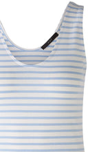 Off White and Blue Striped Jersey Vest Top