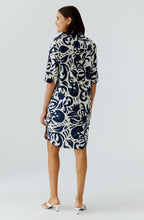 Off White and Blue Tunic Style Cotton Dress