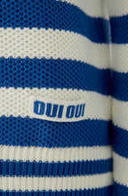 Off White and Blue Waffle Knit Jumper