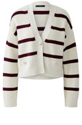 Off White and Bramble Berry Red Cardigan