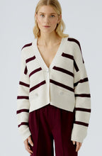 Off White and Bramble Berry Red Cardigan