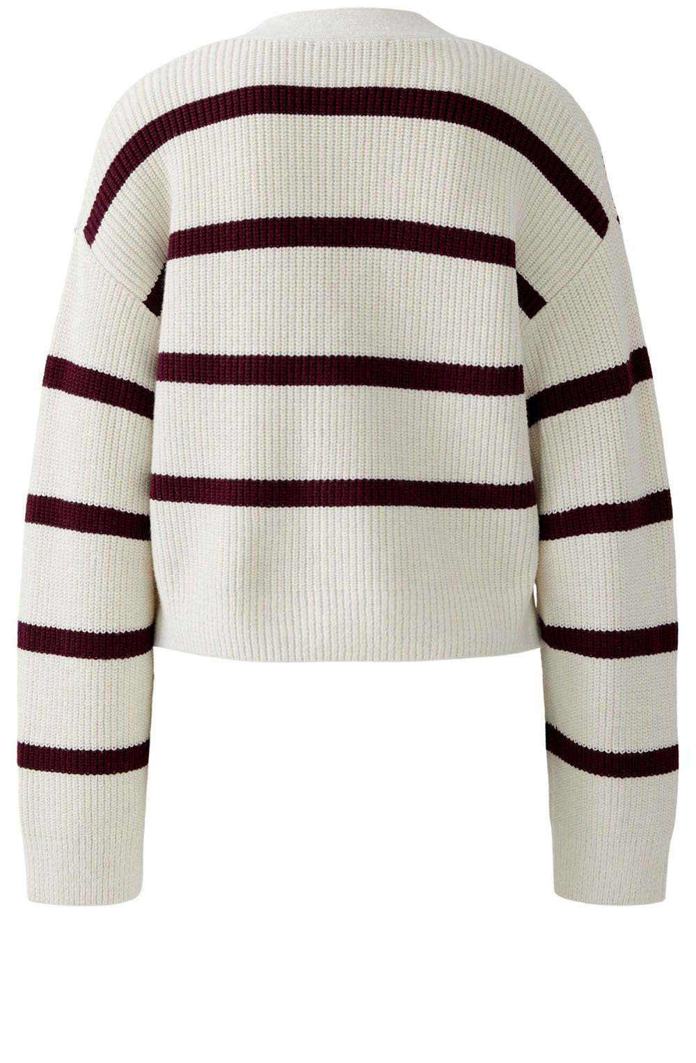 Off White and Bramble Berry Red Cardigan