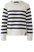 Off White and Dark Blue Side Zip Jumper
