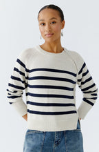 Off White and Dark Blue Side Zip Jumper