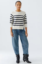 Off White and Dark Blue Side Zip Jumper
