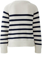Off White and Dark Blue Side Zip Jumper