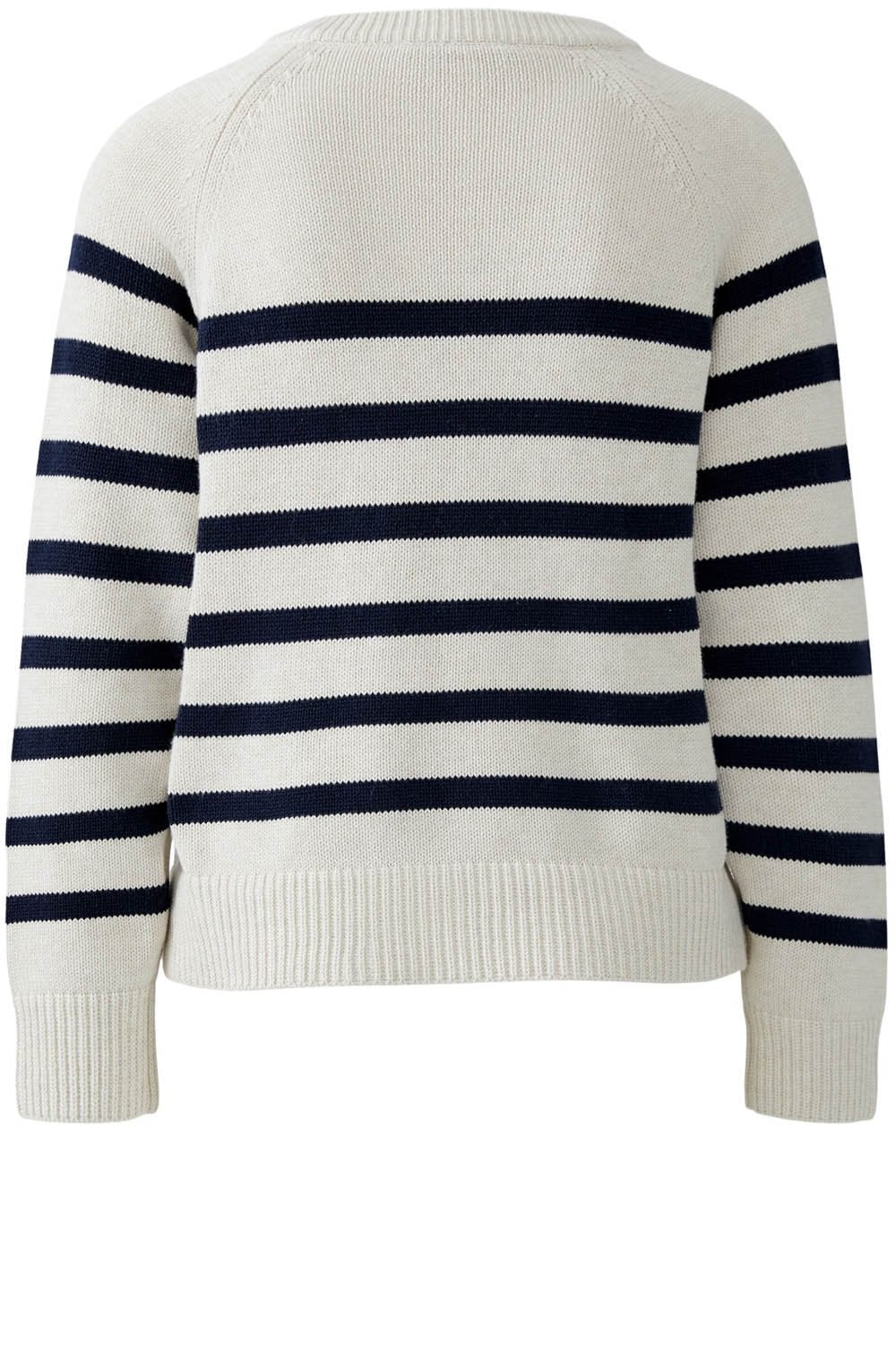Off White and Dark Blue Side Zip Jumper