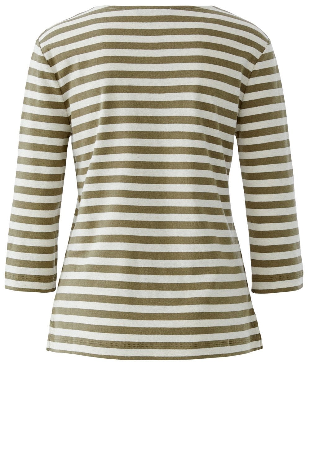Off White and Garden Green Striped Jersey Top