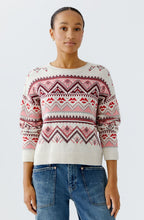 Off White and Red Norwegian Style Cotton Jumper