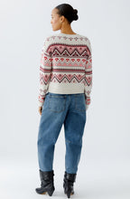Off White and Red Norwegian Style Cotton Jumper