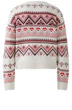 Off White and Red Norwegian Style Cotton Jumper