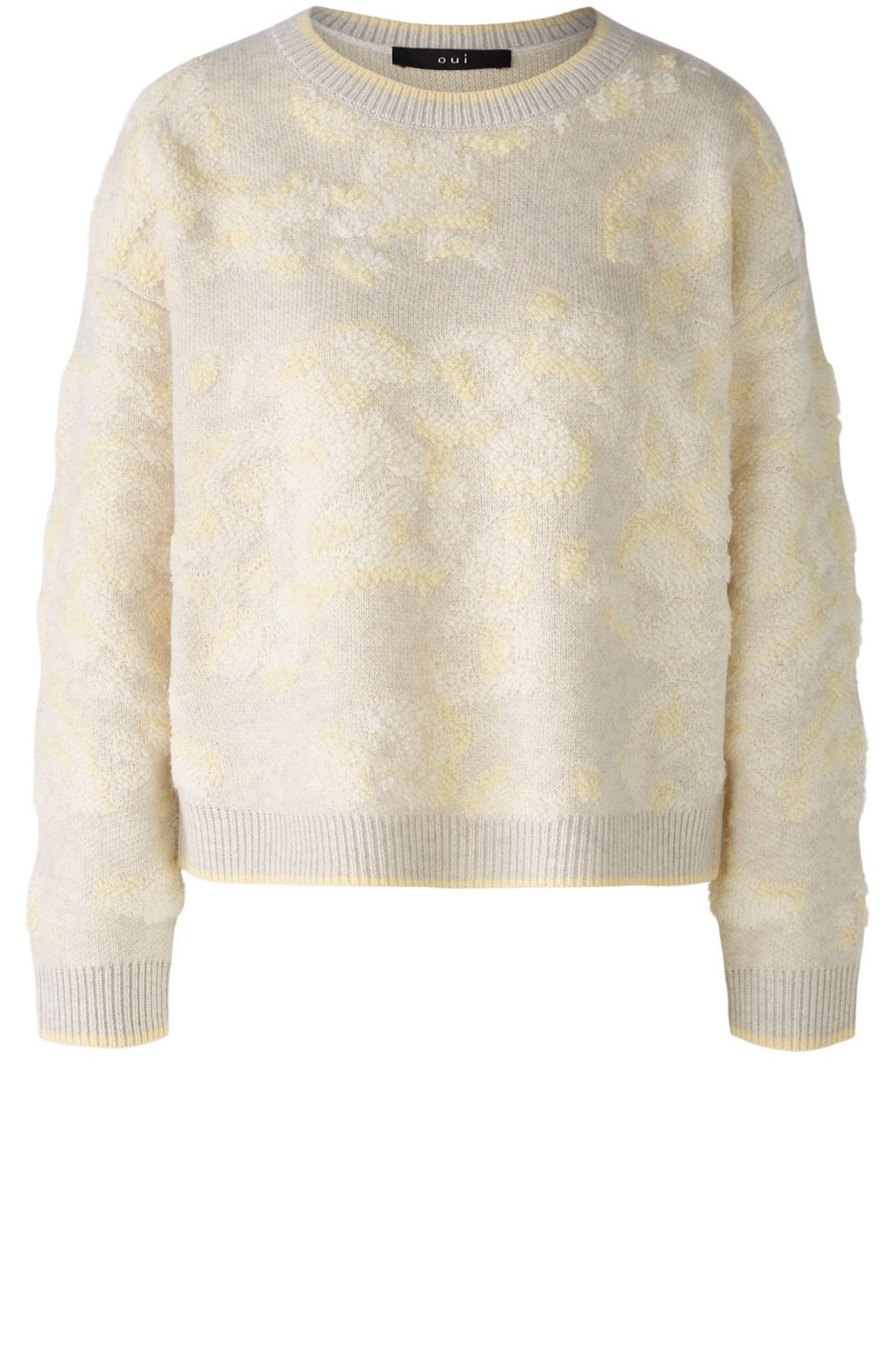 Off White and Yellow Terrycloth Look Jumper