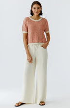 Off White & Apricot Mixed Knit Jumper