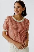 Off White & Apricot Mixed Knit Jumper