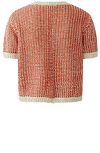 Off White & Apricot Mixed Knit Jumper