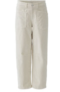 Off White Barrel Fit Cropped Cord Trousers