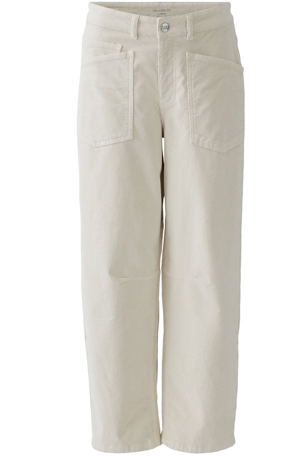 Off White Barrel Fit Cropped Cord Trousers
