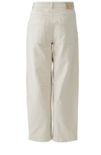 Off White Barrel Fit Cropped Cord Trousers