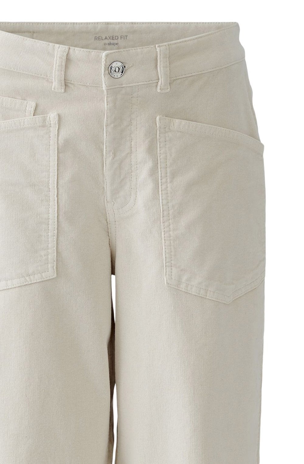 Off White Barrel Fit Cropped Cord Trousers