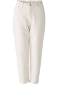 Off White Barrel Fit Cropped Jeans